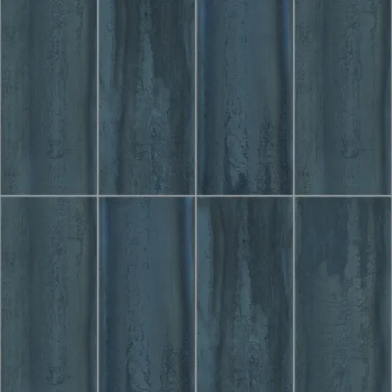 Dark blue wood look tile with vertical grain texture on white background